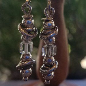 Silpada W0500 Twisted-Silver Earrings with Crystal
